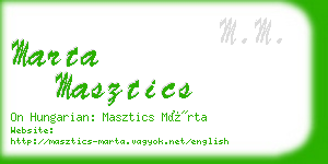 marta masztics business card